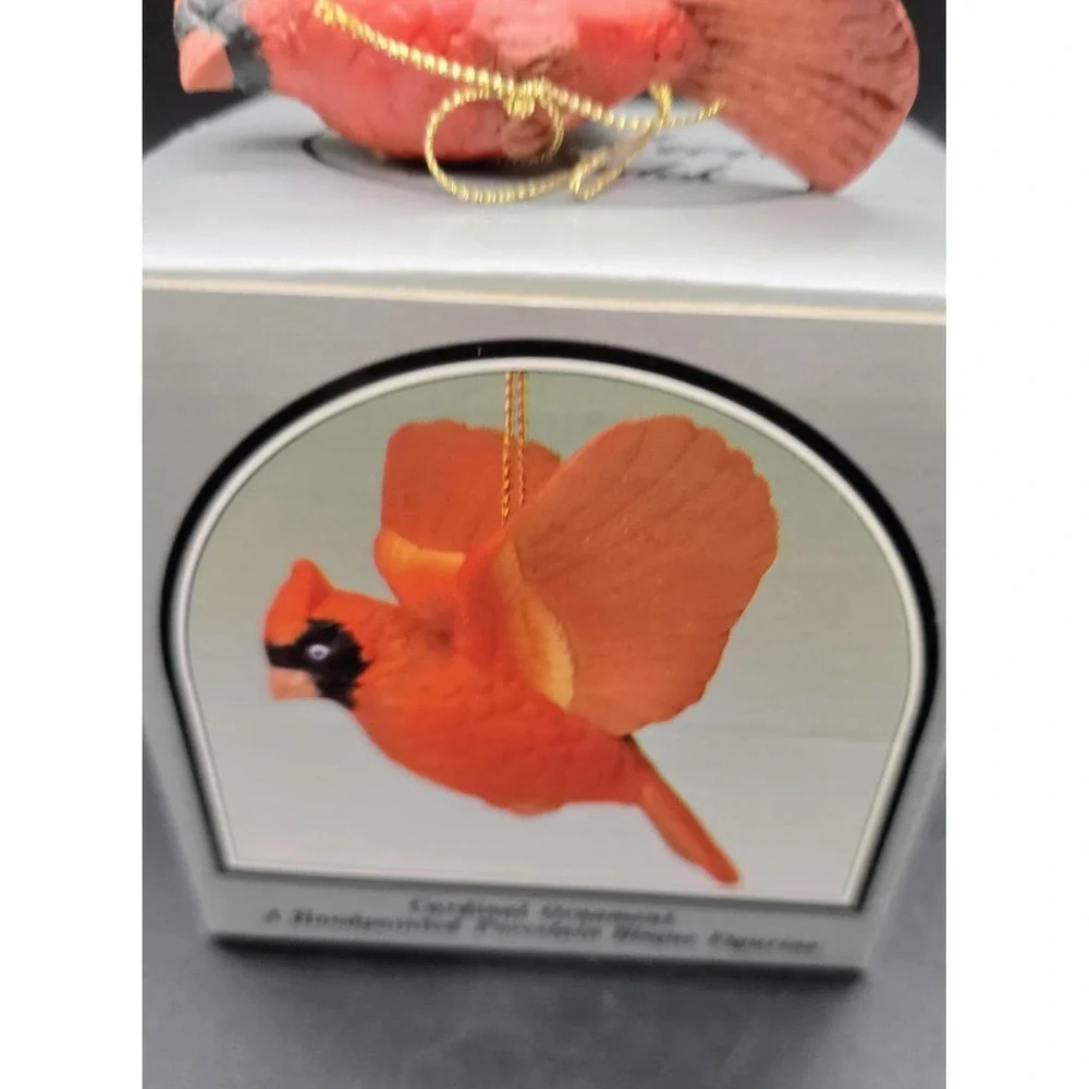 Vintage Andrea by Sadek Japan Porcelain Cardinal Bird Christmas Ornament